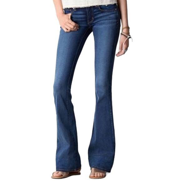 American Eagle Outfitters Boho Artist Stretch Retro Bell Bottom Jeans Sz 6